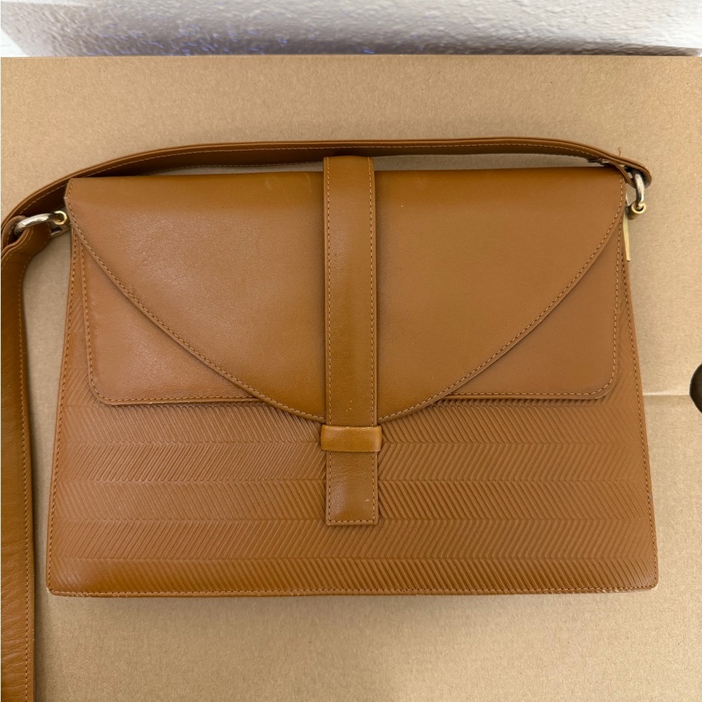vintage brown leather shoulder crossbody bag Gallery Originals Sophisticated - Picture 15 of 15